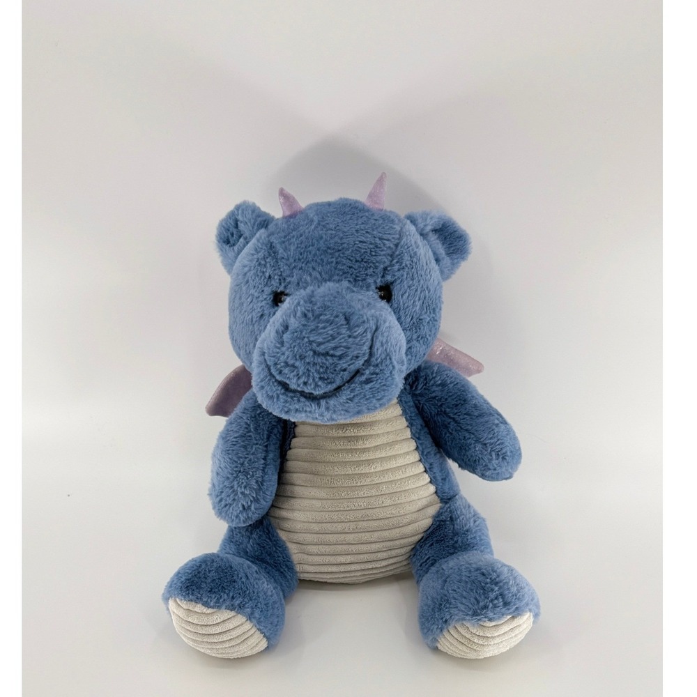 Russ Jazwares Plush Dragon Blue Shaggy Corduroy 10in Mythical Creature Stuffy